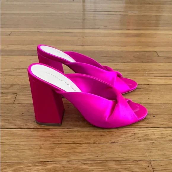 Loeffler Randall 💖Pink Mules with Block Heel and Twisted Detail - Picture 3 of 9